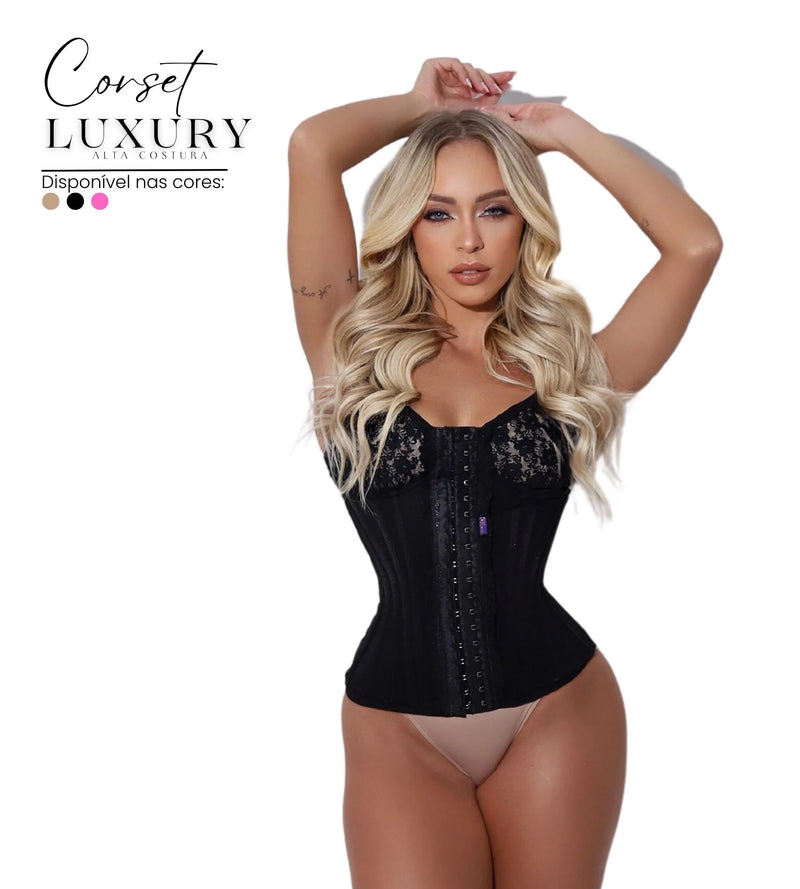 Corset Luxury Alta Costura Busto Pré Moldado